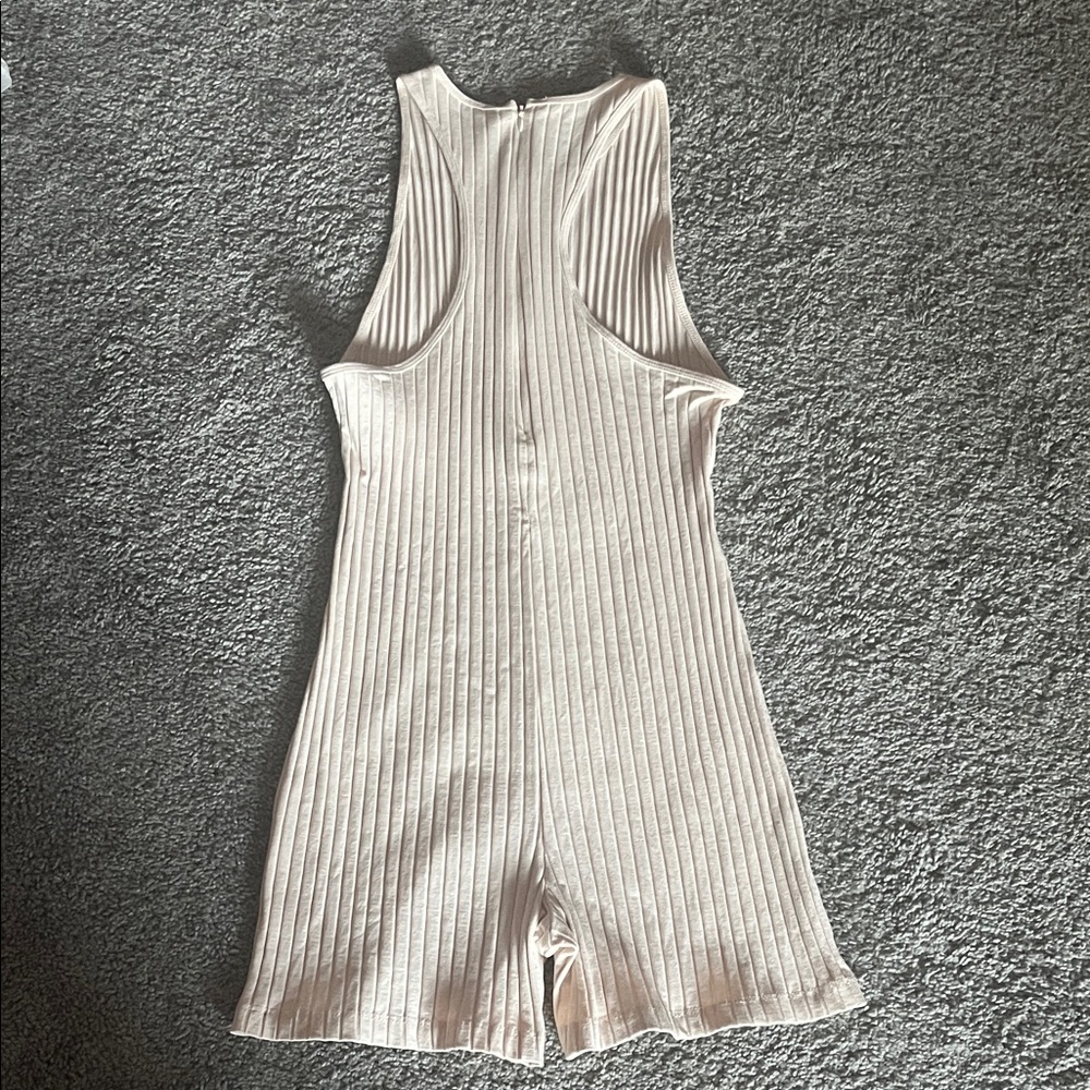 Zara Cream Ribbed Romper - Picture 3 of 4
